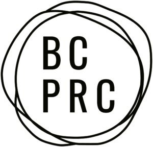 offset hand drawn circles around the text: BC PRC